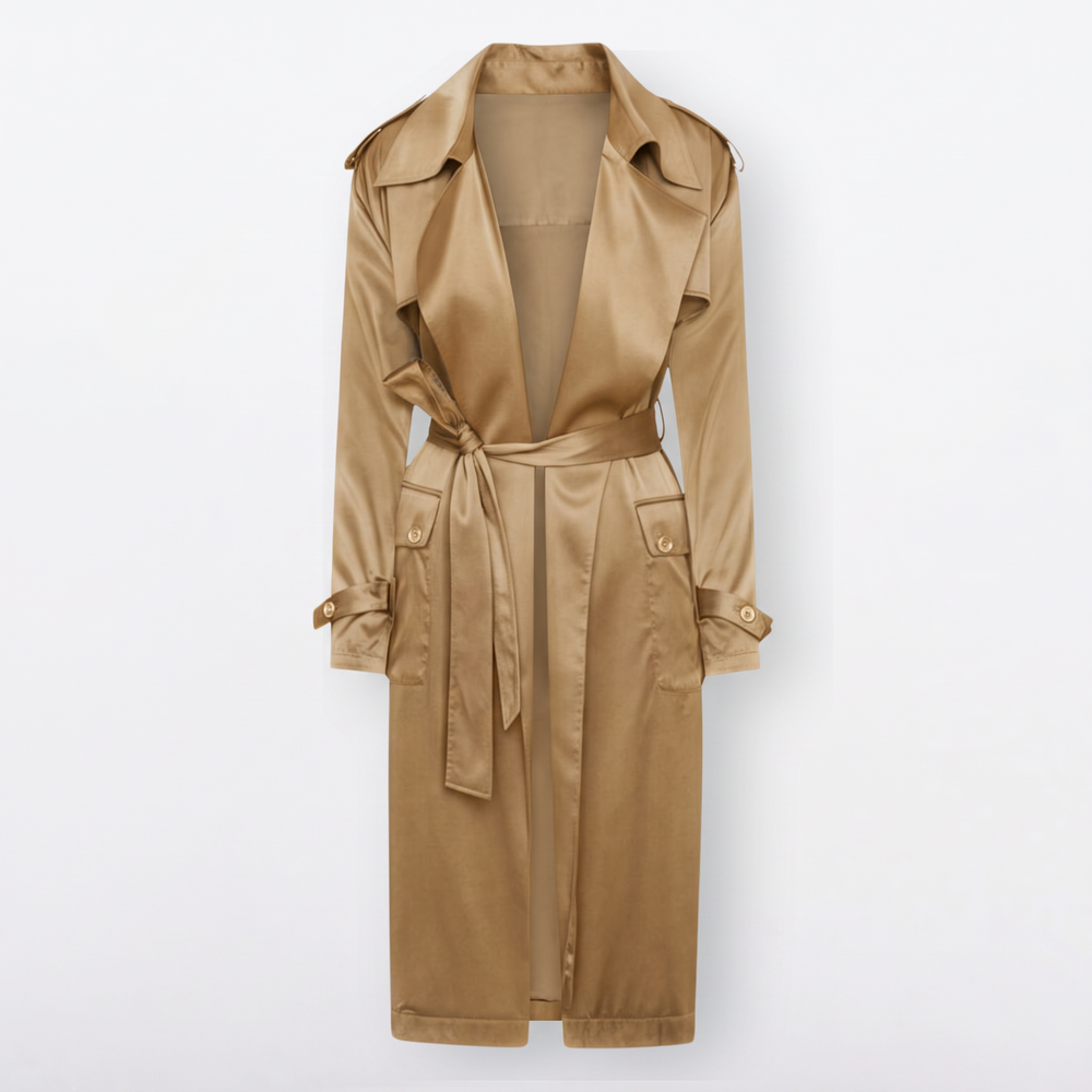 Kensington Trench Coat in LUXE - Bone