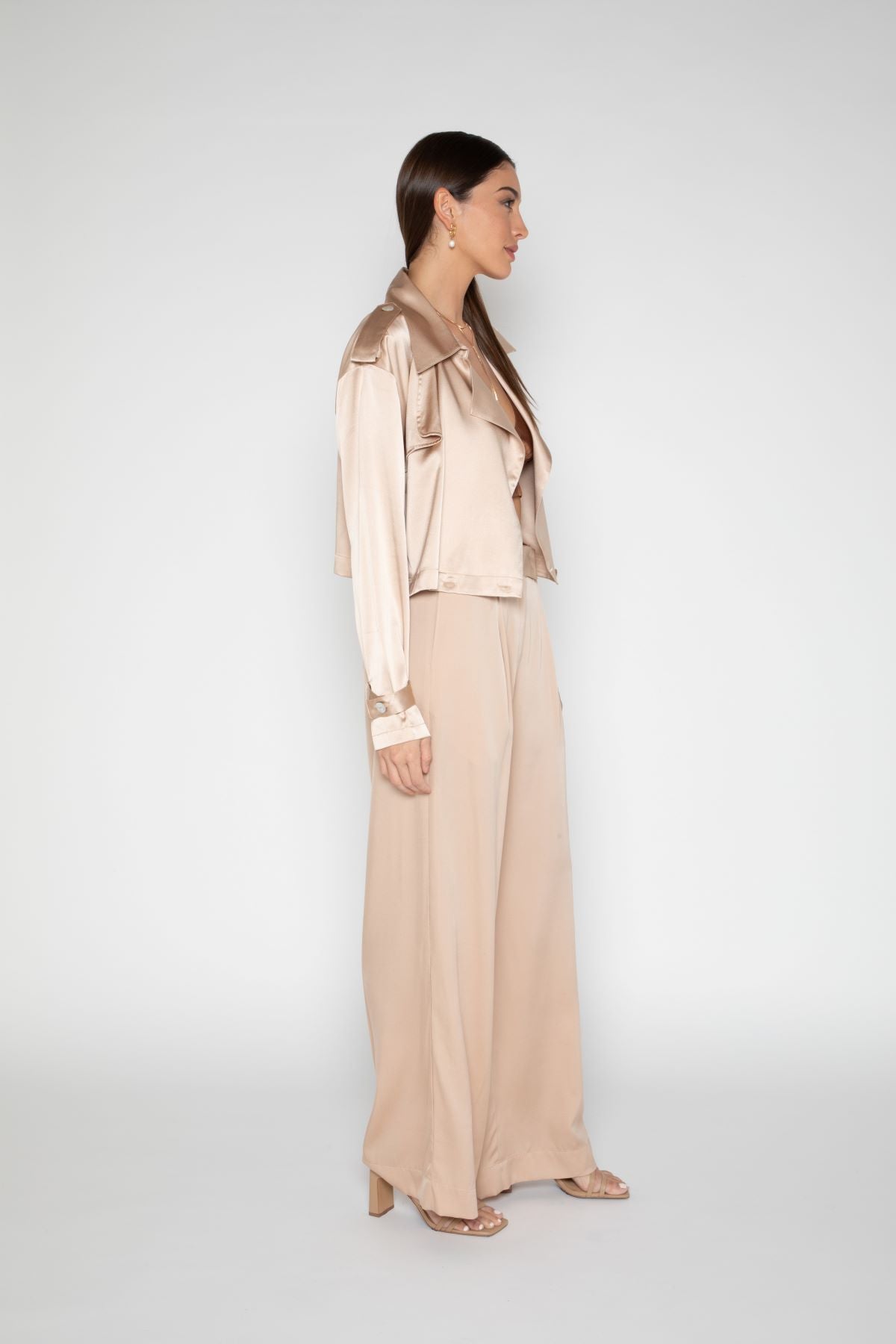 Kensington Trench Cropped Nude Size S