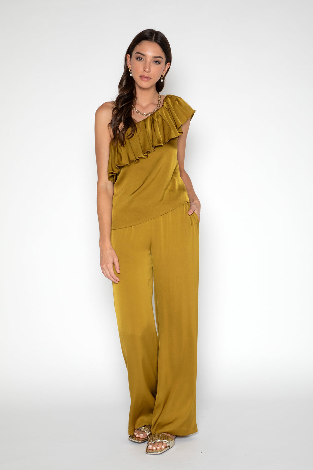 Amalfi Pants - Bougainvillea,Bronze,Nutmeg,Poinciana,Purple,True Bronze,True Gold
