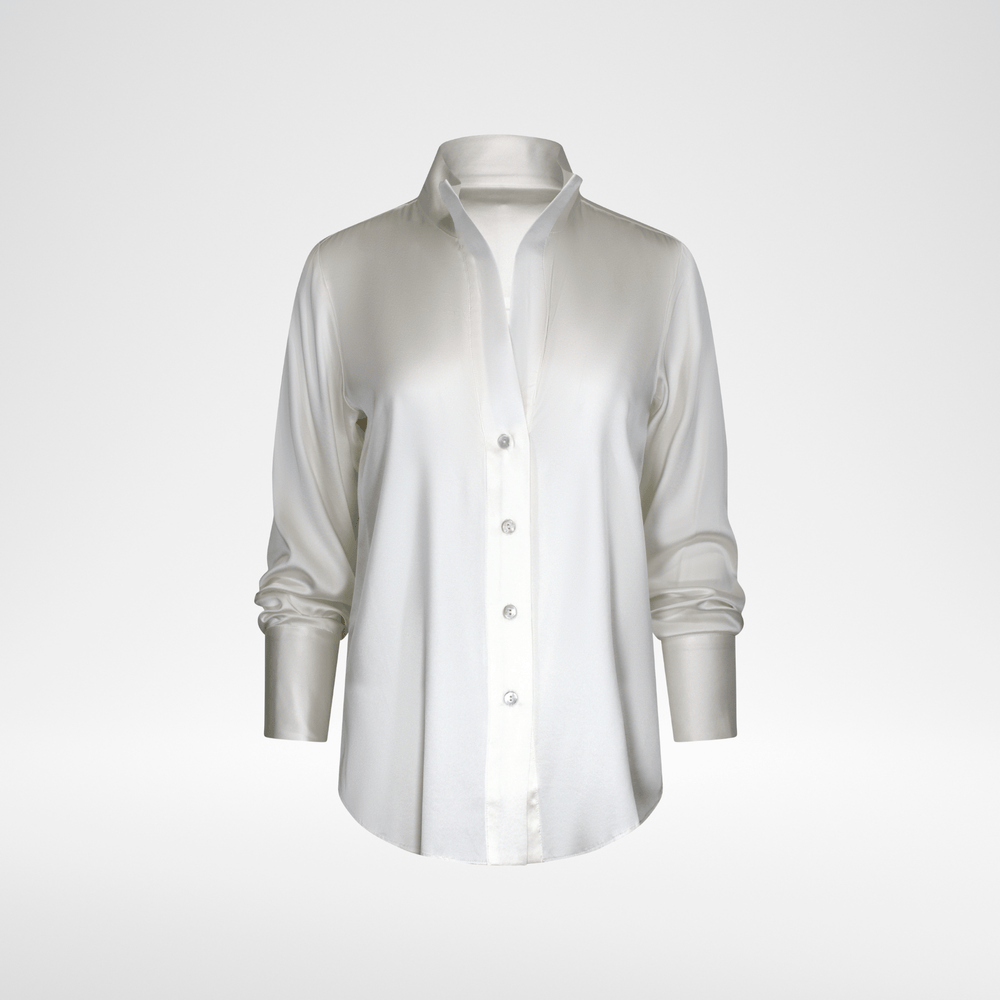 Monaco Charmeuse Shirt - Nouvelle White
