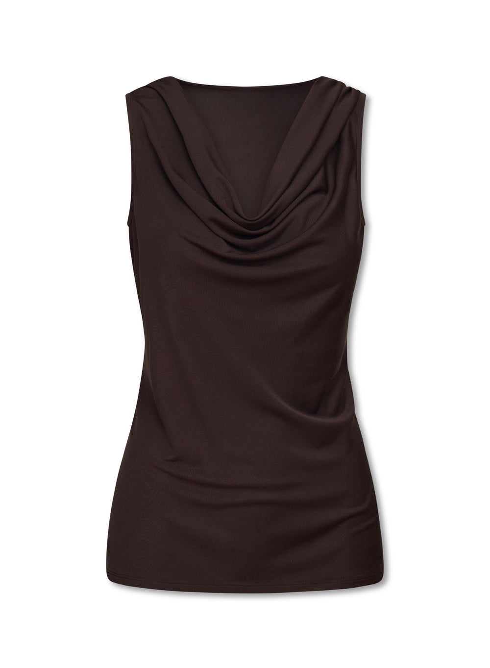 Paris Cowl Neck Top - Chocolate