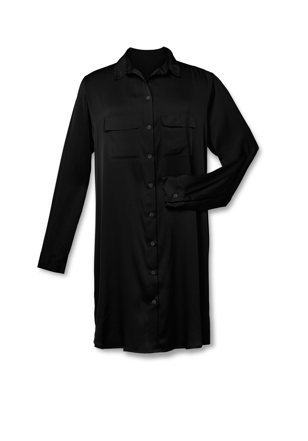 Sicily Double Pocket Shirt Dress - Noir
