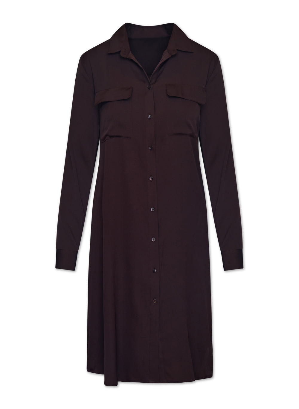 Sicily Double Pocket Shirt Dress - Chocolate
