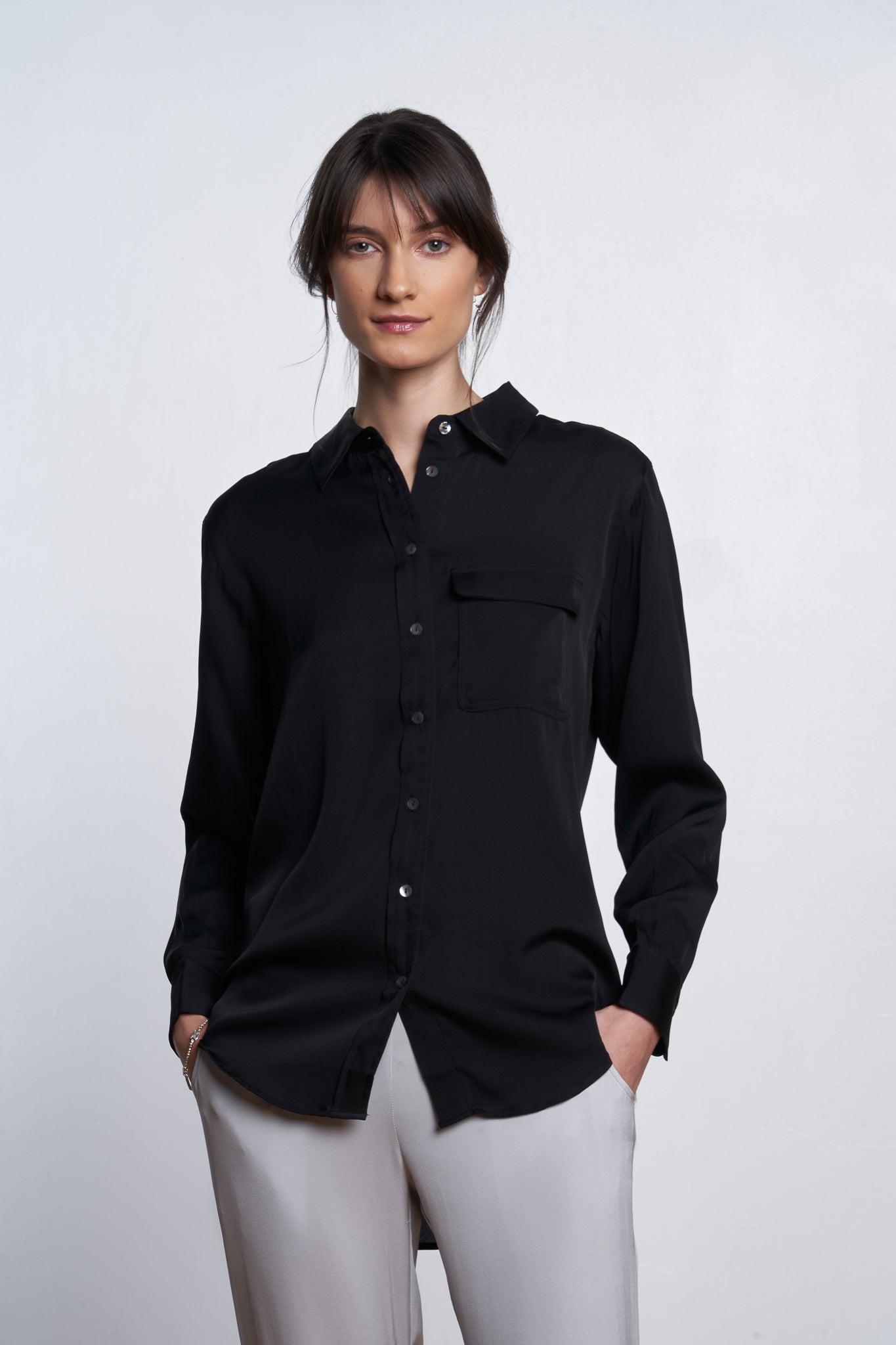 India Shirt Faded Denim Size S