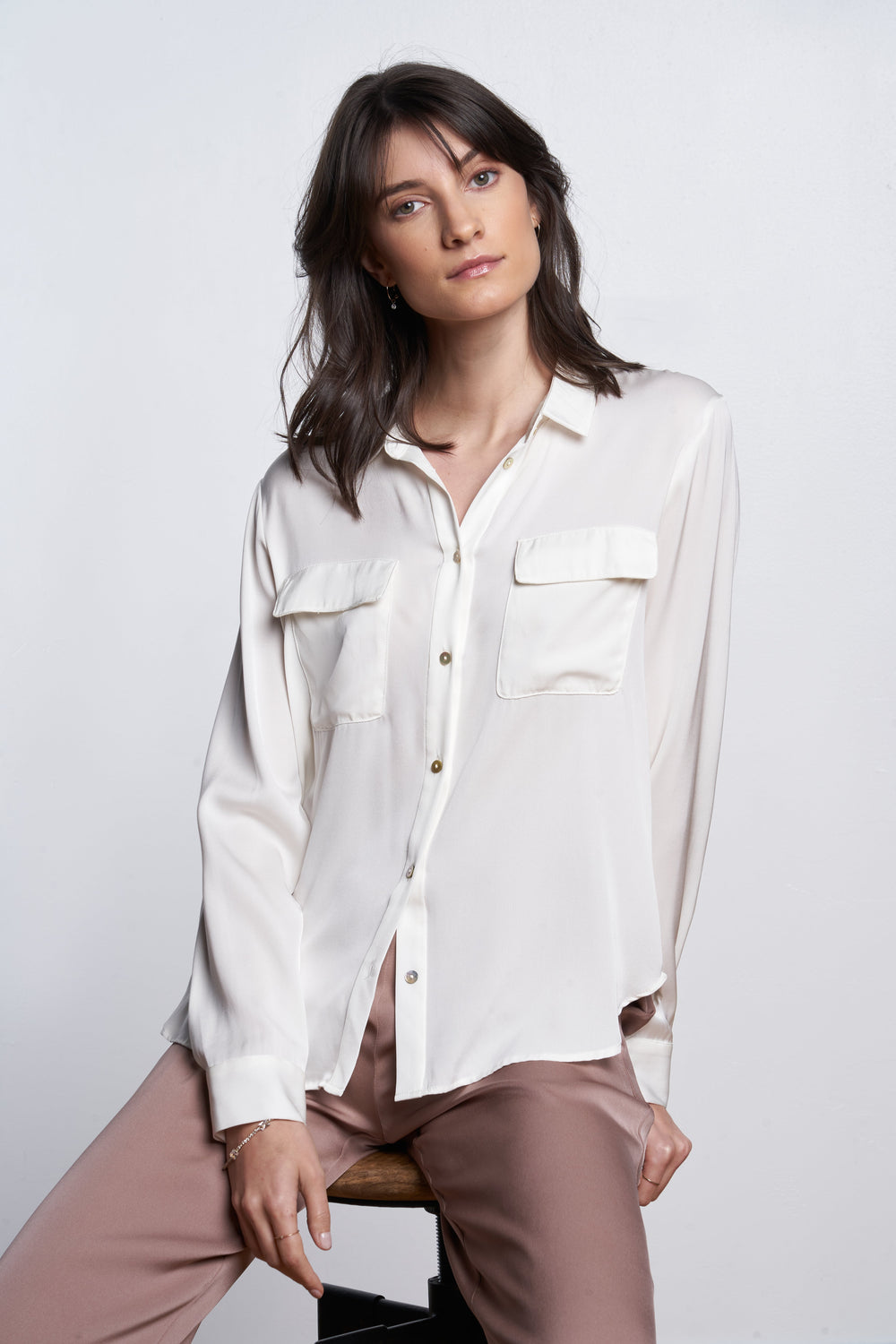 Monte Carlo Double Pocket Shirt - Nouvelle White